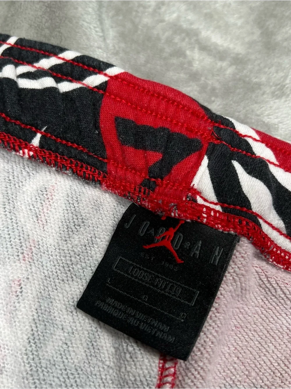 Air Jordan AOP Joggers Adult L Red/Black Loose Fit Sweatpants Graphic DD9298 687